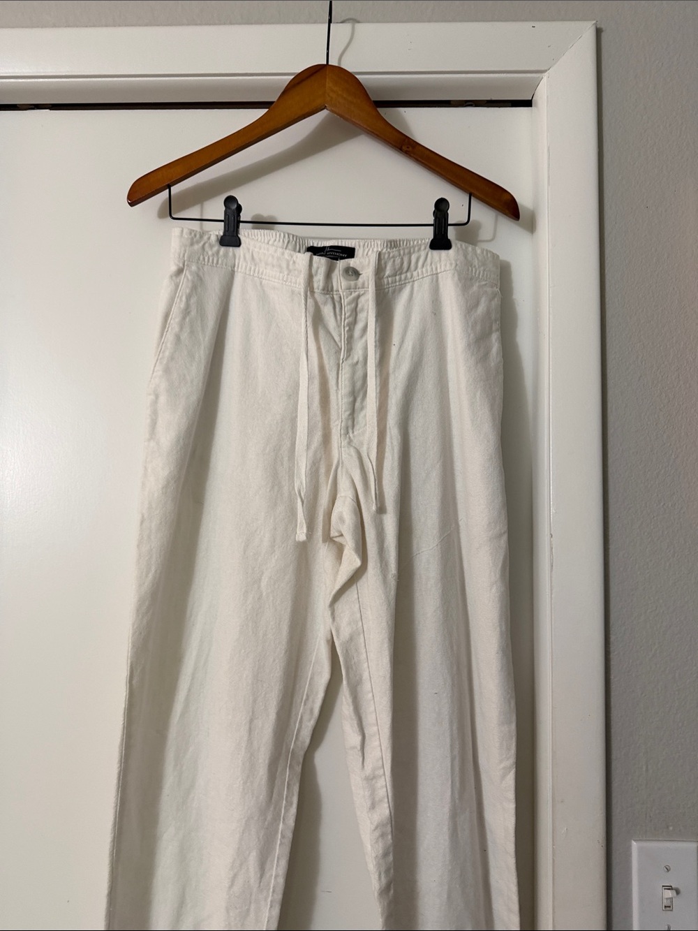 Marc Anthony Off-White Cotton Drawstring Chinos